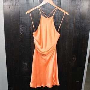 BEC & BRIDGE Annika Silky Slinky Sexy Open Low Back Strappy Mini Dress 4 New